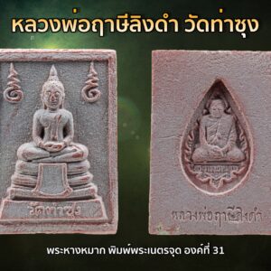 พระหางหมาก หลวงพ่อฤาษีลิงดำ วัดท่าซุง พิมพ์พระเนตรจุด หลังคมชัด องค์ที่ 31