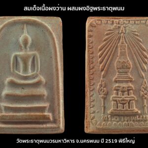 สมเด็จเนื้อผงผสมอิฐพระธาตุ วัดพระธาตุพนม ปี 19 สีชมพูนิยม