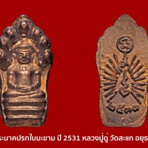 พระนาคปรกใบมะขาม ปี 2531 หลวงปู่ดู่ วัดสะแก จังหวัดพระนครศรีอยุธยา องค์ที่4