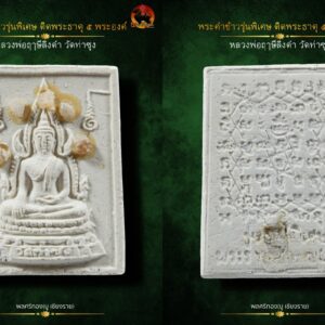 พระคำข้าวรุ่นพิเศษ พิมพ์สมเด็จองค์ปฐม ติดพระธาตุ 5องค์ ยันต์จม (หลวงพ่อฤาษีลิงดำ) วัดท่าซุง องค์ที่ 2