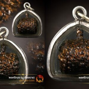 ลูกกลองใบลาน หลวงพ่อบุญเทียม วัดลาดหลุมแก้ว จ.ปทุมธานี เนื้อใบลานถักเชือกลงรักปิดทอง