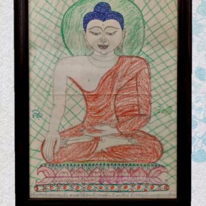 ภาดวาดพระพุทธเจ้าโดยพระครูบาบุญชุ่ม ญาณสังวโร ปี2539 มอบให้ลูกศิษย์ใกล้ชิด หนึ่งในของสะสม และงานศิลปะ ที่หายากที่สุดของสายพระครูบาบุญชุ่ม แต่ละรูปมีชิ้นเดียวในโลก มีเอกลักษณ์แตกต่างกันไป