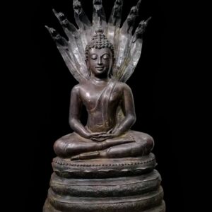 พระพุทธรูปปางนาคปรก หน้าตัก 9 นิ้ว บางท่านเรียกเชียงใหม่ยุคกลาง บางคนก็ว่าเชียงแสนยุคปลาย