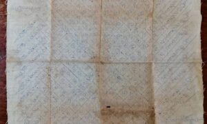 ผ้ายันต์ปลาตะเพียน เขียนมือ หลวงพ่อครูบาวัง วัดบ้านเด่น จ.ตาก