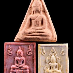 ชุด3 องค์ หลวงพ่อฤาษีลิงดำ วัดท่าซุง -พระหางหมาก พิมพ์พระเนตรจุด + พระคำข้าวรุ่น 2 พิมพ์พระบาทขีด และพระนางพญาเนื้อดิน